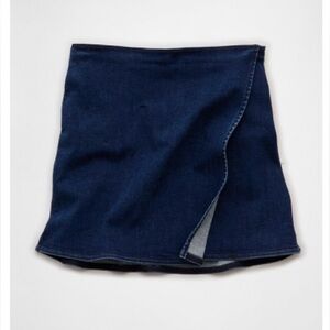 AE Next Level High-Waisted Denim Mini Wrap Skort
